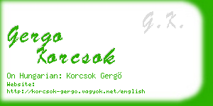 gergo korcsok business card