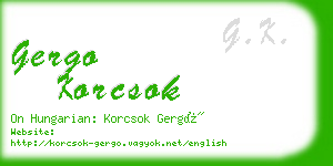 gergo korcsok business card